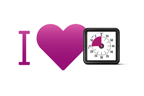 Herz neben Scrum-Timer