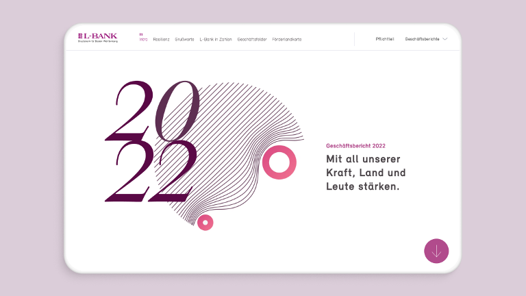 Ein Screenshot der Website zum Geschäftsbericht 2022.